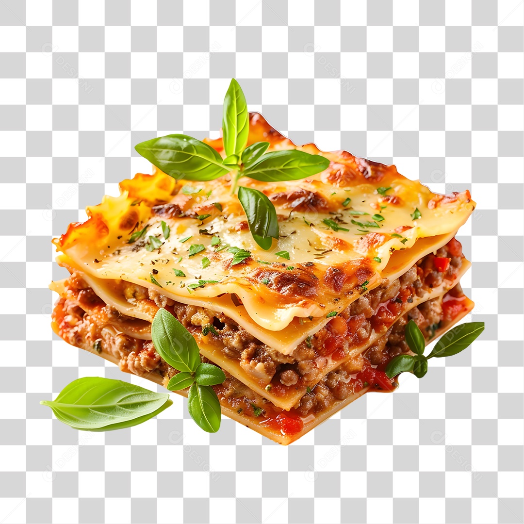 Fatia de Lasanha PNG Transparente