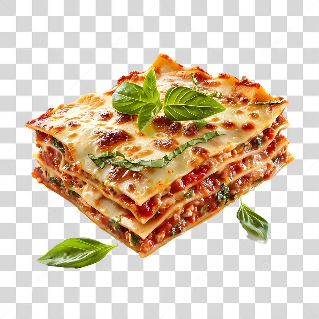 Fatia de Lasanha PNG Transparente