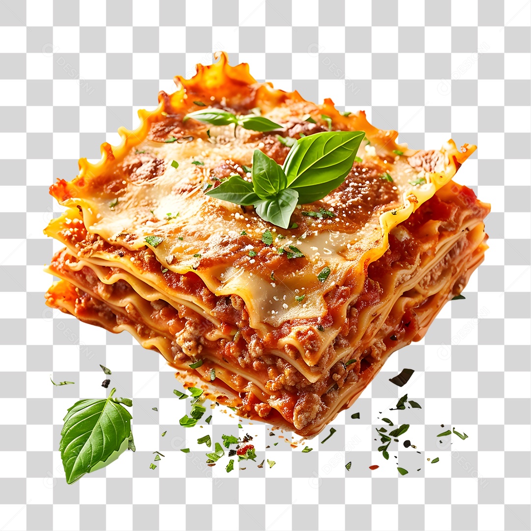 Fatia de Lasanha PNG Transparente