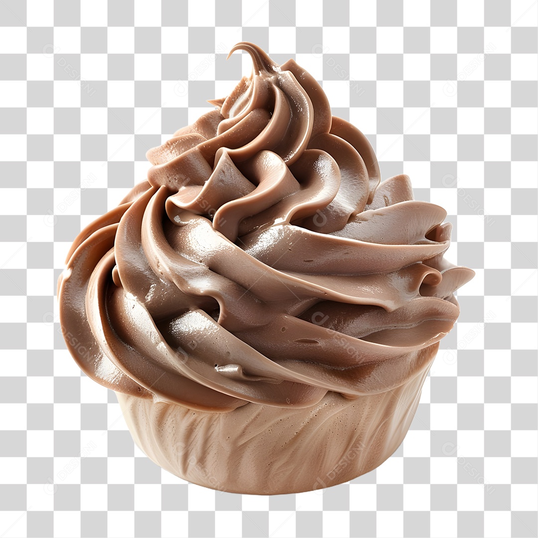 Cupcake de Chocolate PNG Transparente