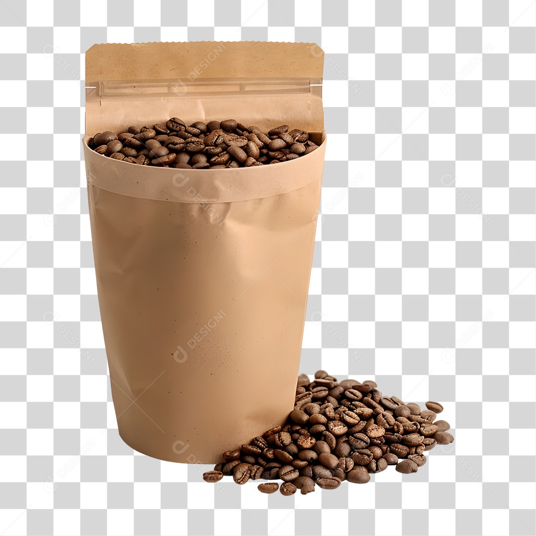 Pacote com Café PNG Transparente