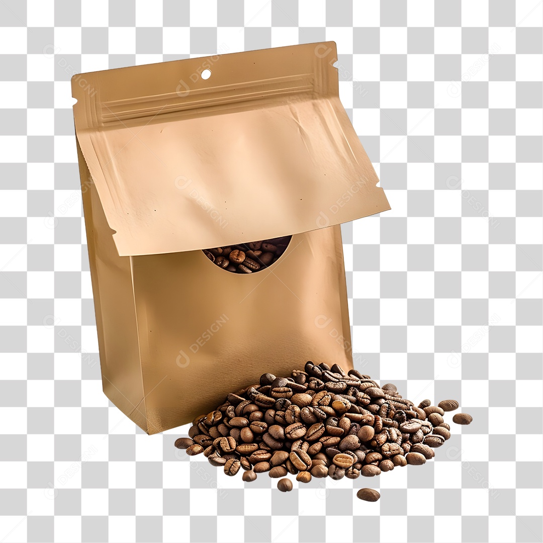 Pacote com Café PNG Transparente