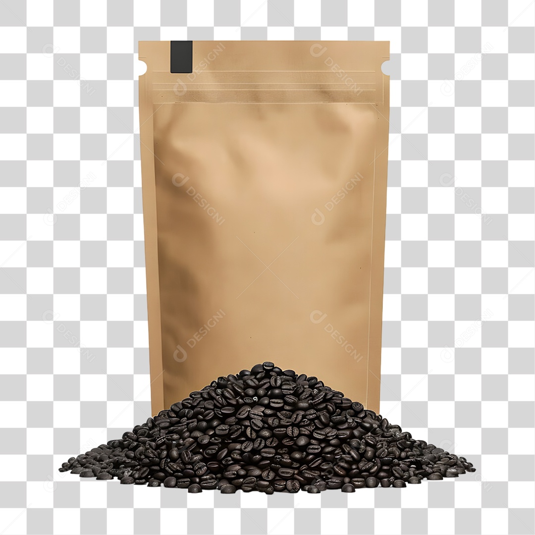 Pacote com Café PNG Transparente