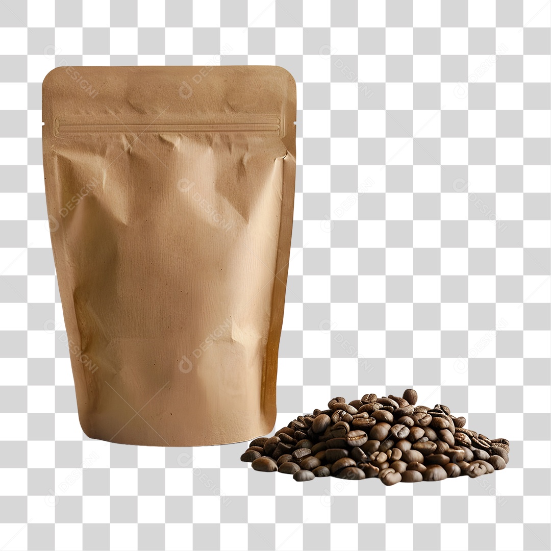 Pacote com Café PNG Transparente