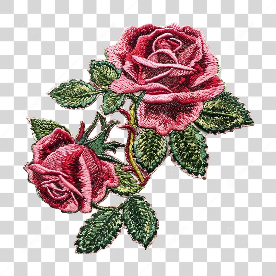 Bordado de Flor Estampa PNG Transparente