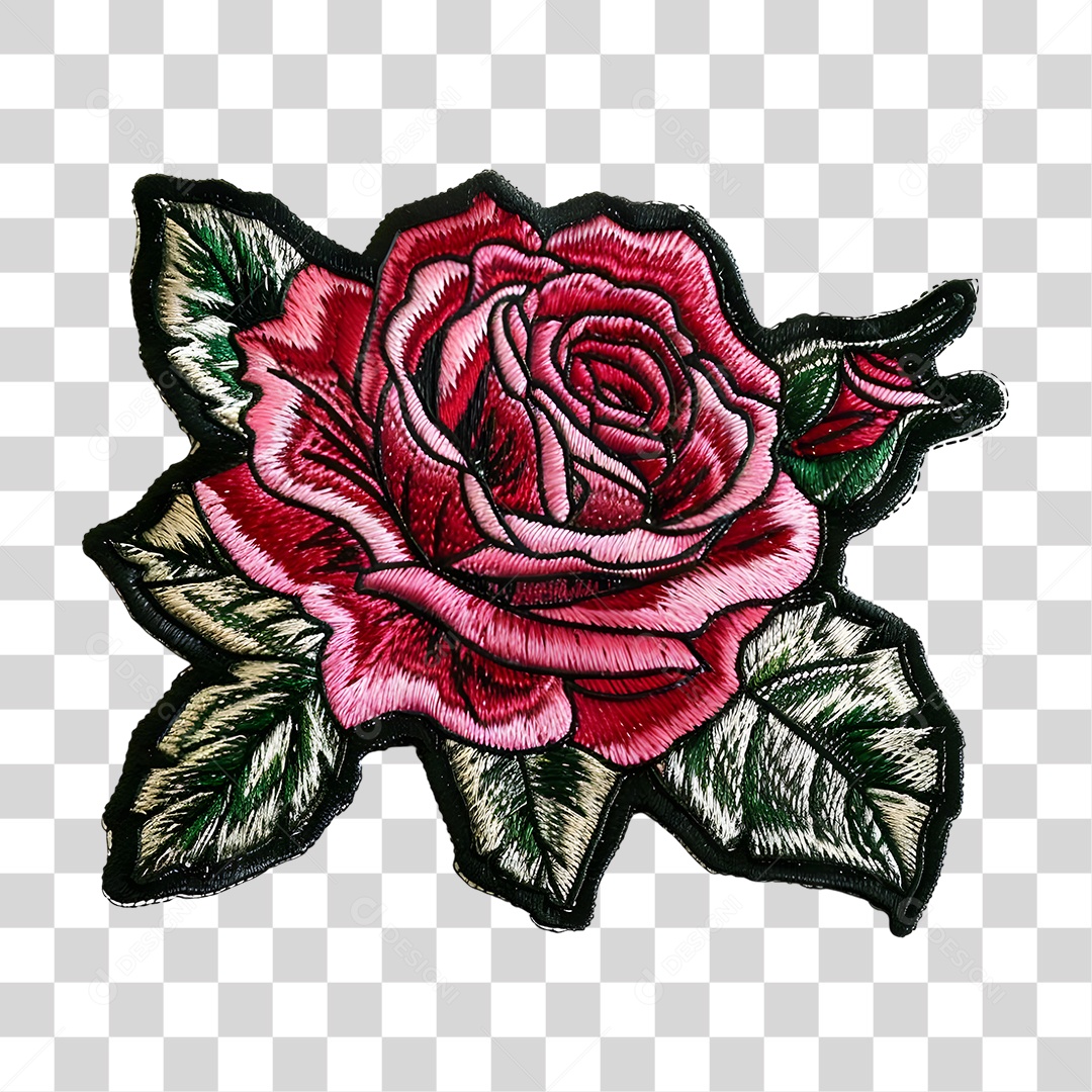 Bordado de Flor Estampa PNG Transparente