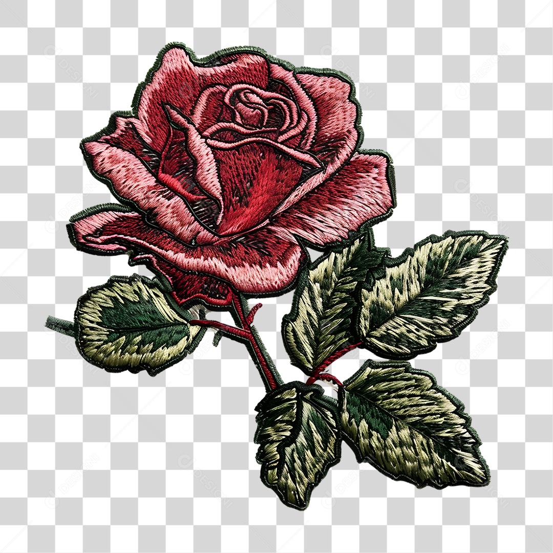 Bordado de Flor Estampa PNG Transparente