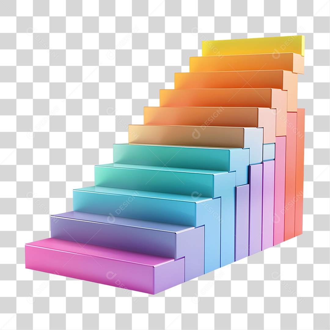 Escada Colorida PNG Transparente