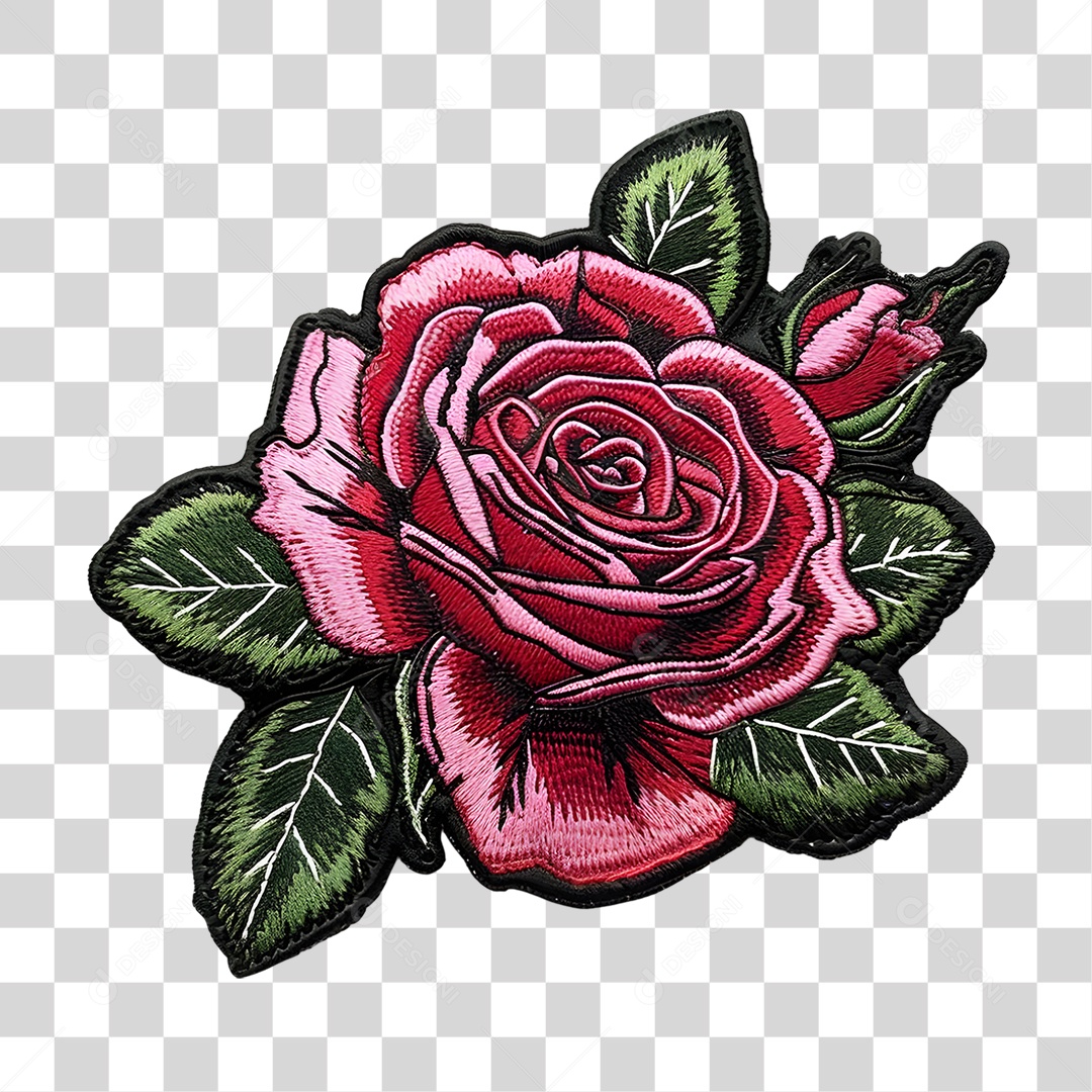 Bordado de Flor Estampa PNG Transparente