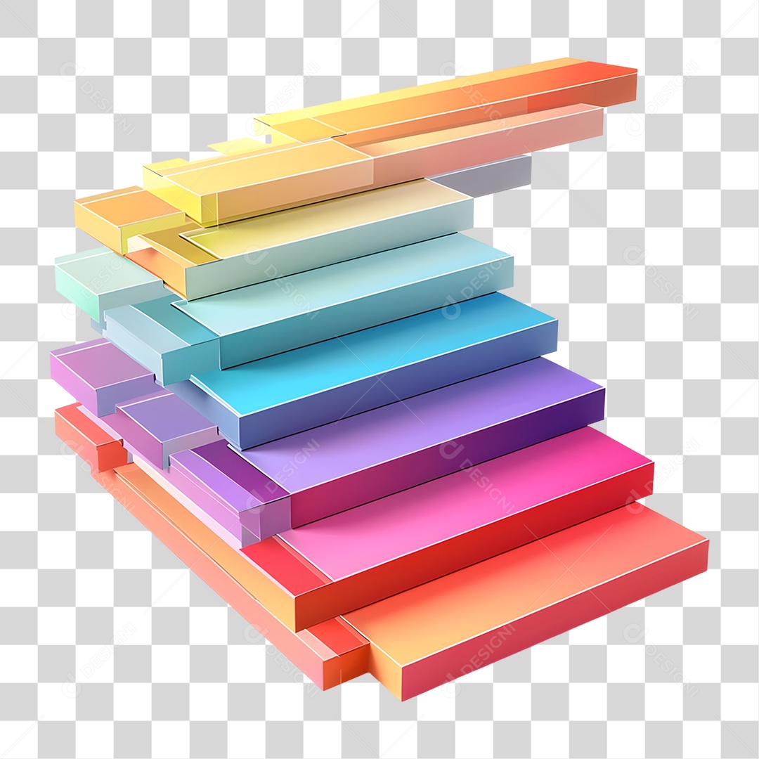 Escada Colorida PNG Transparente