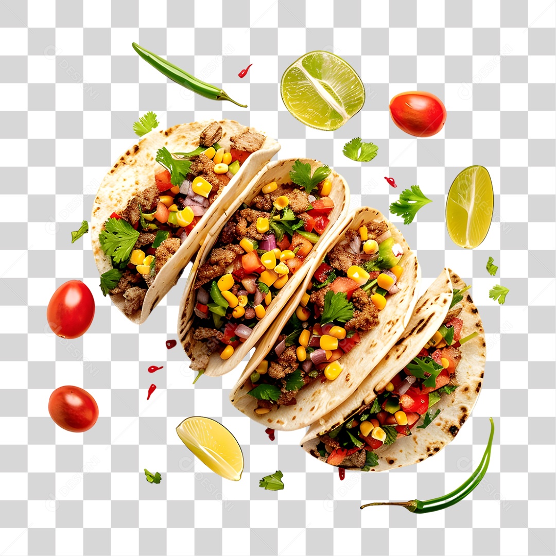 Tacos Recheados PNG Transparente