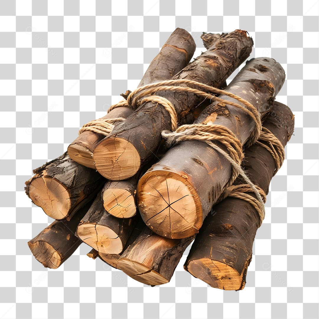 Pedaços de Madeira Lenha PNG Transparente