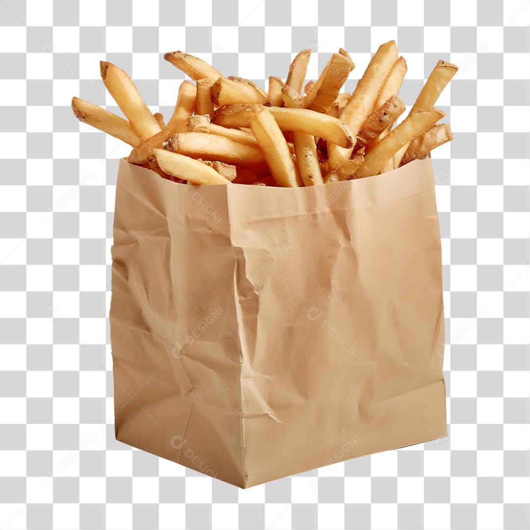 Porção de Batatas Fritas PNG Transparente