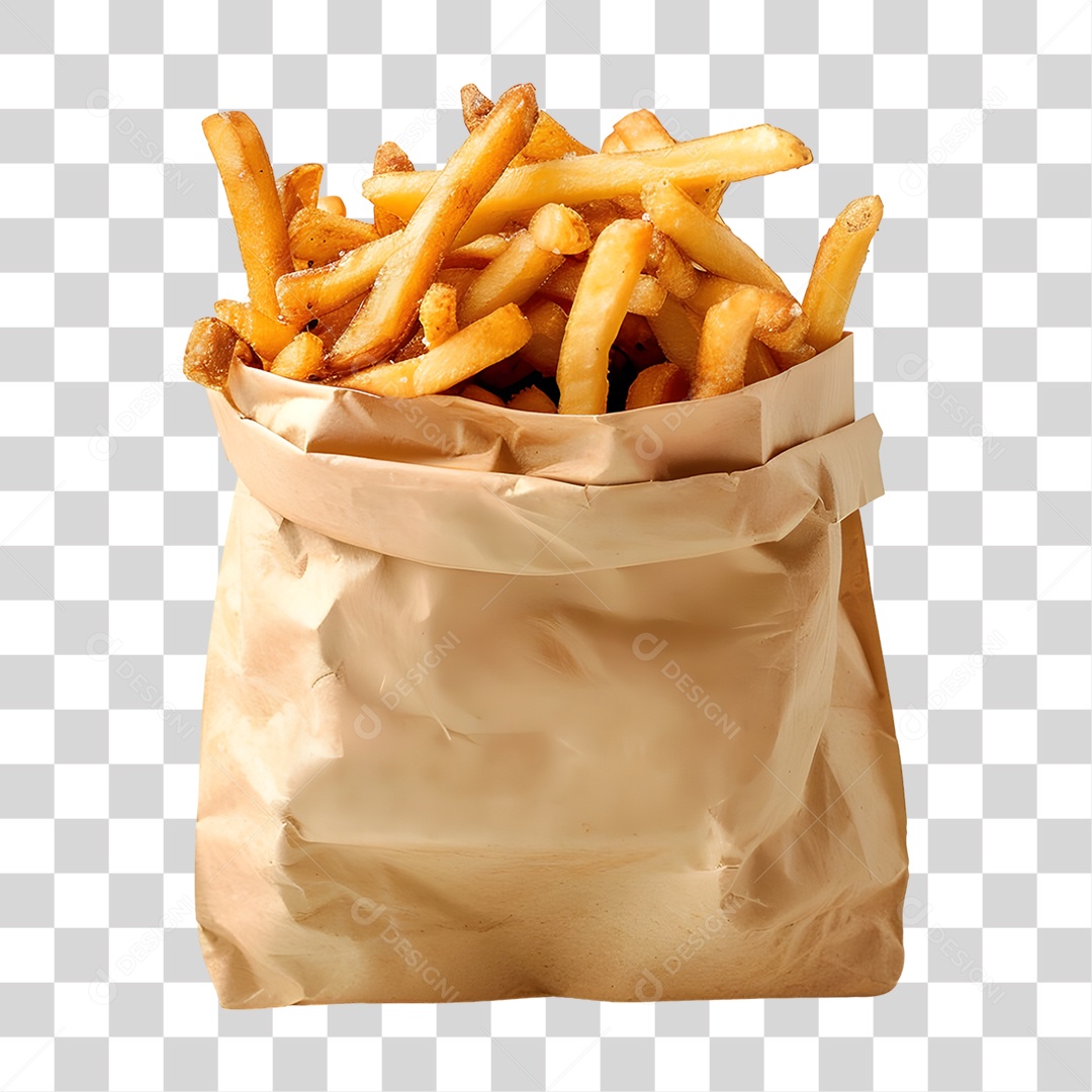Porção de Batatas Fritas PNG Transparente