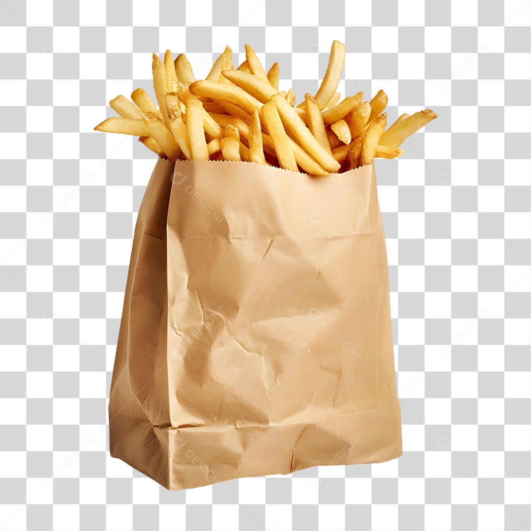 Porção de Batatas Fritas PNG Transparente