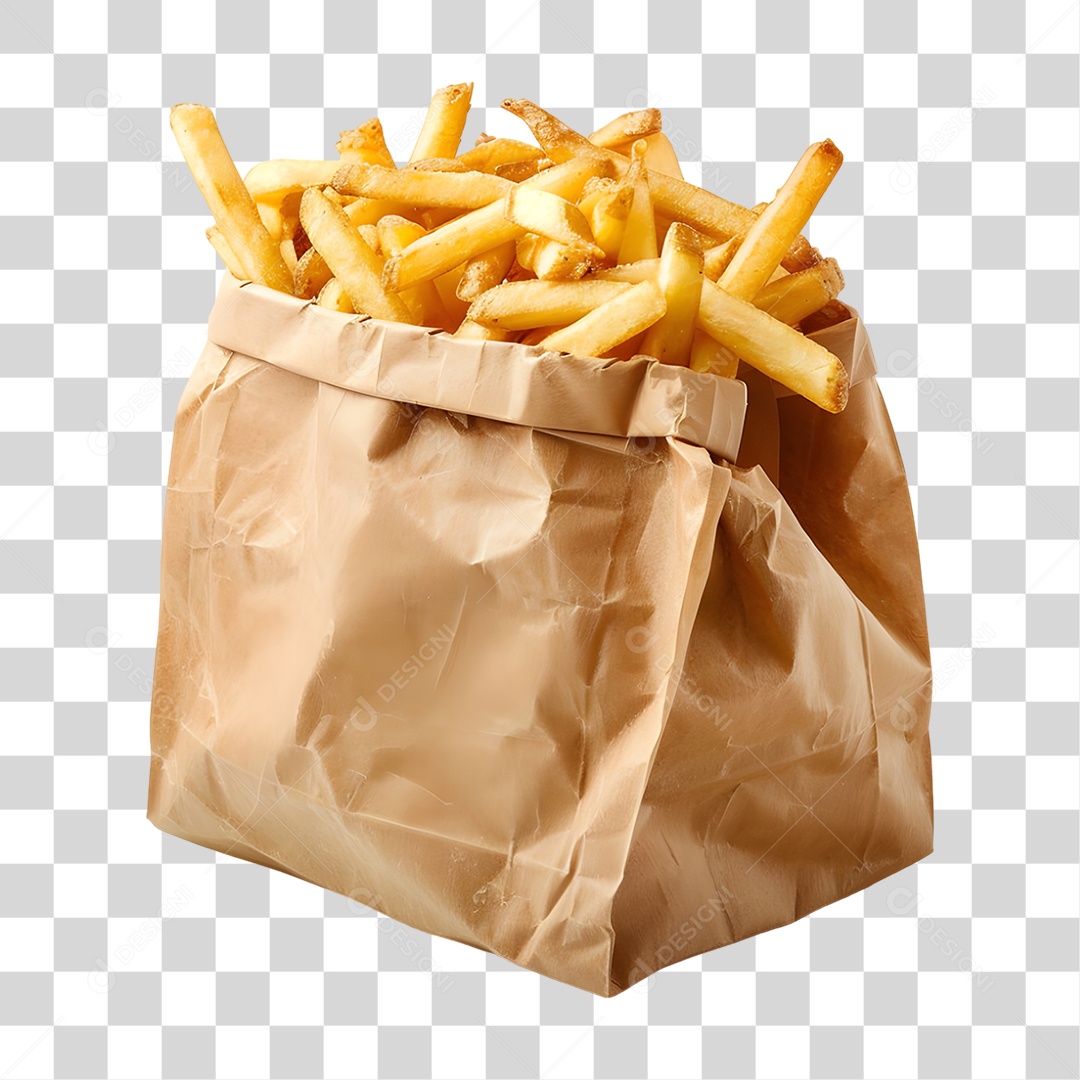 Porção de Batatas Fritas PNG Transparente