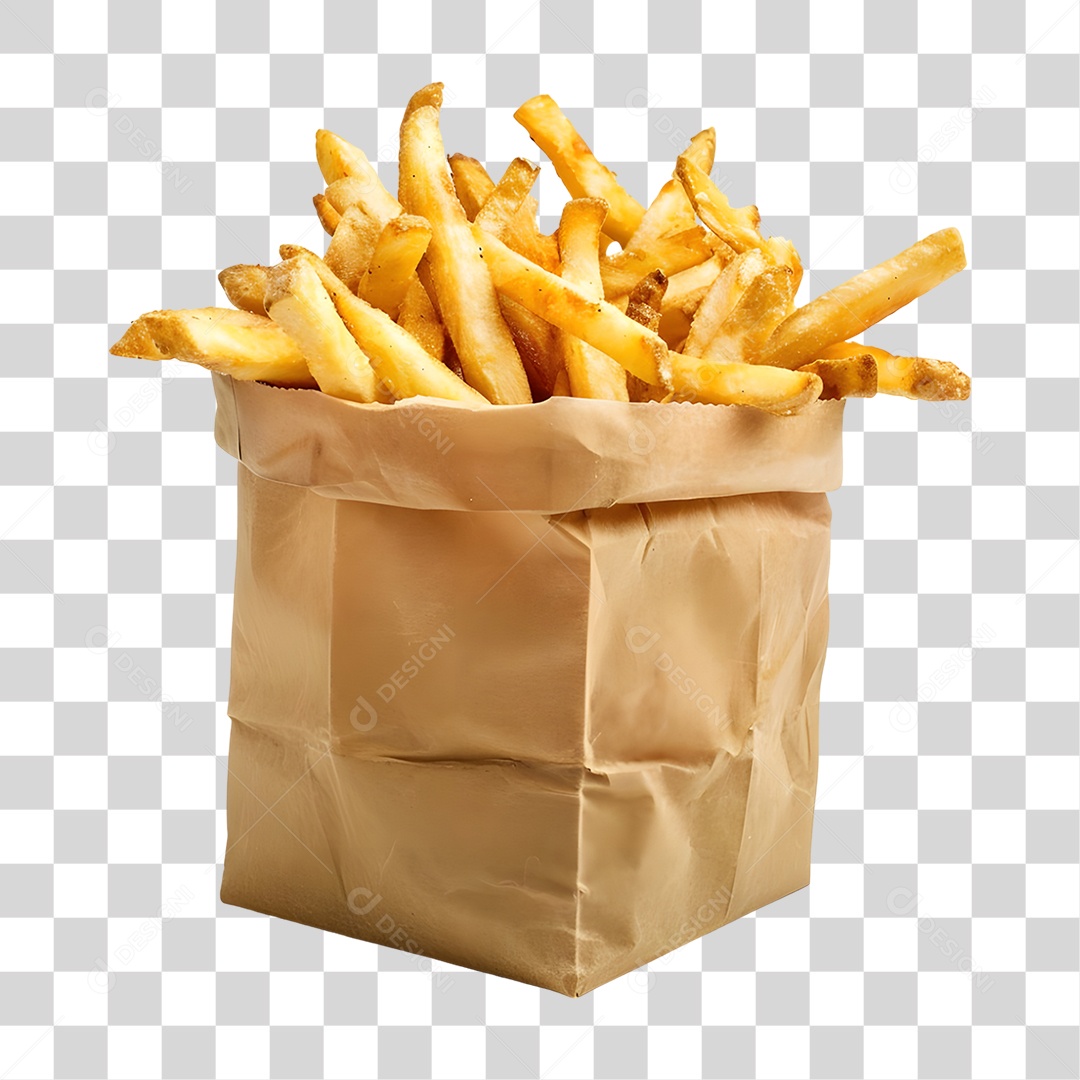 Porção de Batatas Fritas PNG Transparente