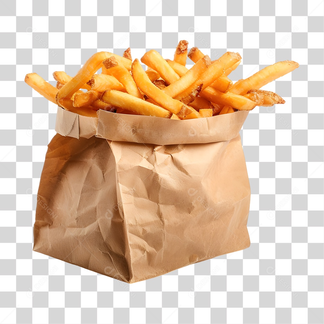 Porção de Batatas Fritas PNG Transparente