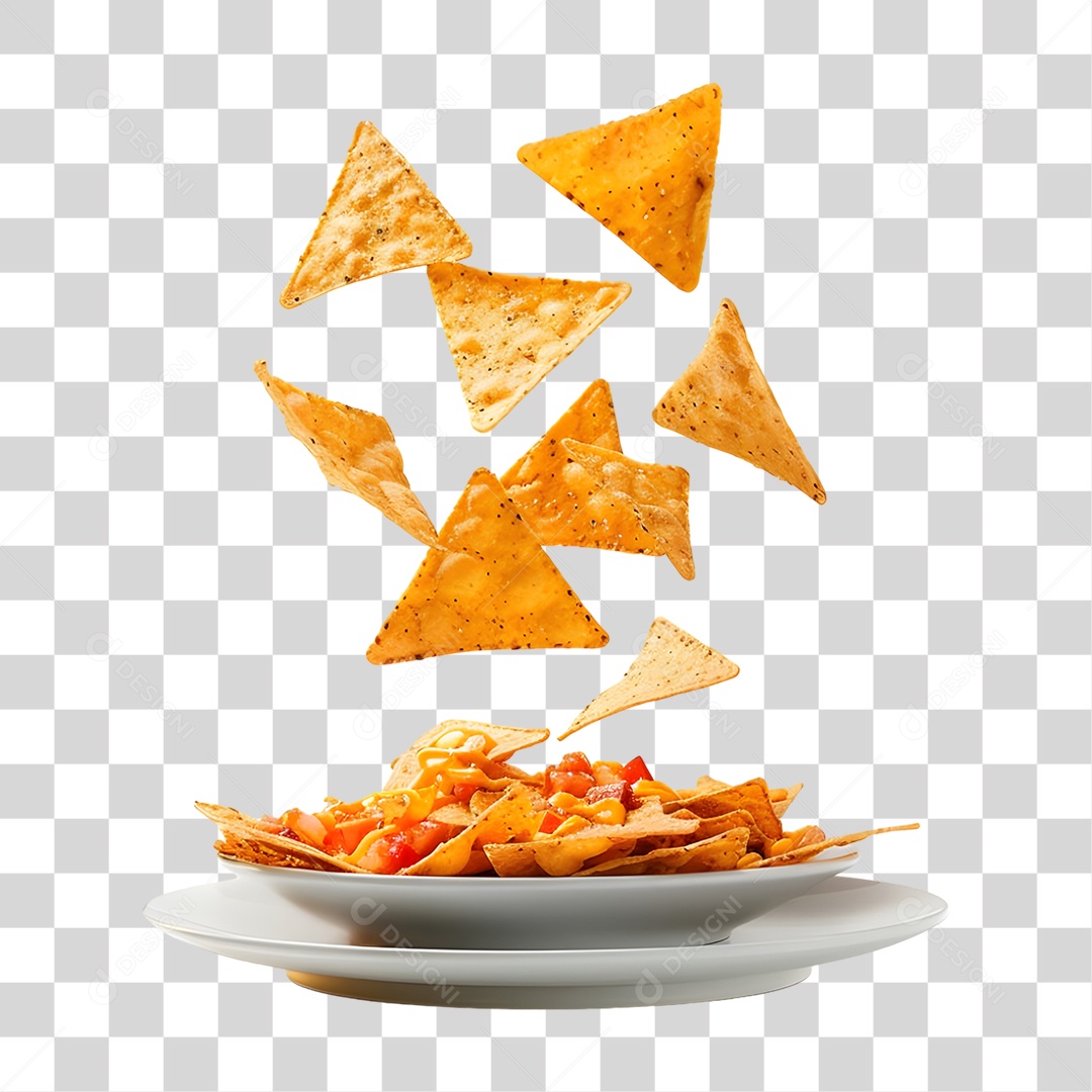 Nachos Recheados Prato Mexicano PNG Transparente