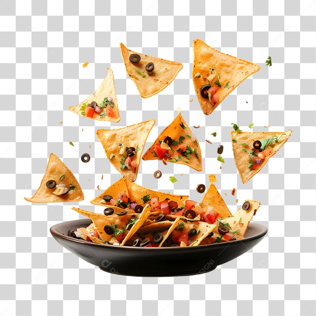 Nachos Recheados Prato Mexicano PNG Transparente