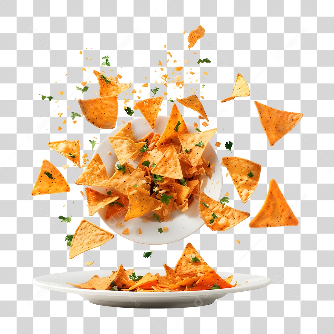 Nachos Recheados Prato Mexicano PNG Transparente
