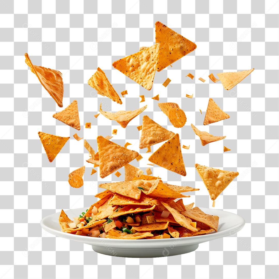 Nachos Recheados Prato Mexicano PNG Transparente