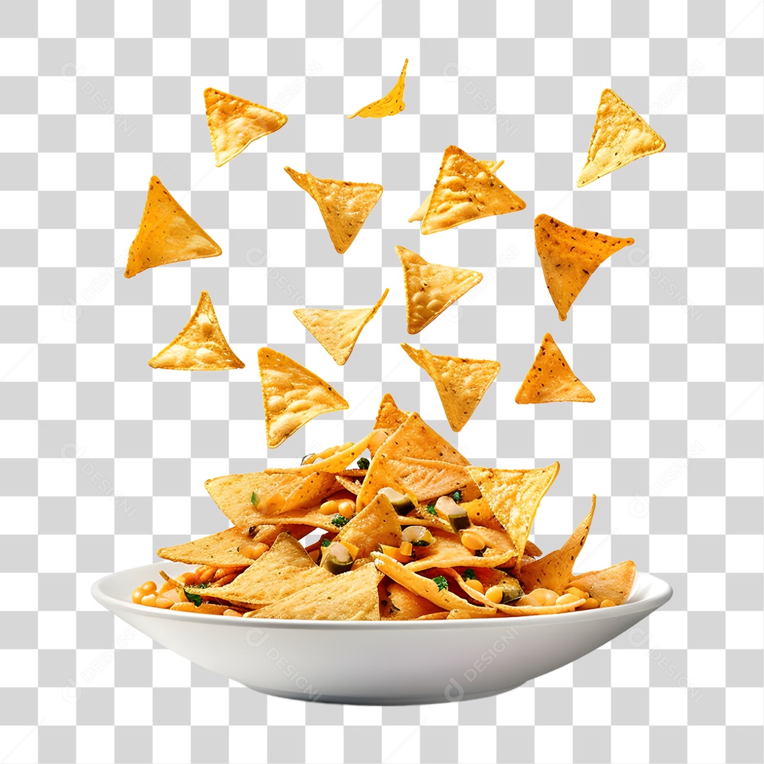 Nachos Recheados Prato Mexicano PNG Transparente