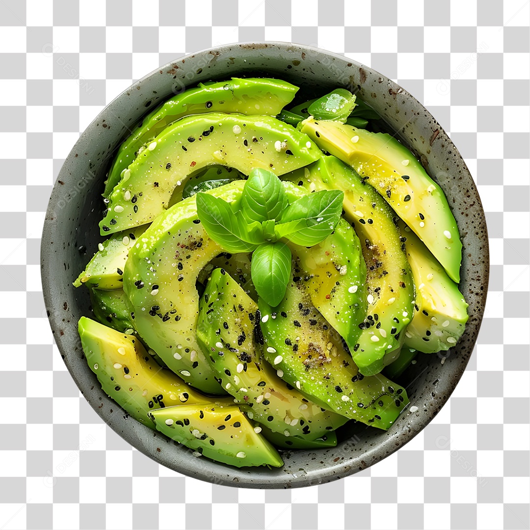 Vasilha com Abacate PNG Transparente