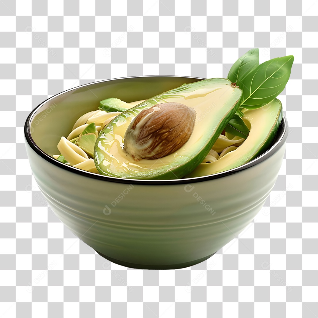 Vasilha com Abacate PNG Transparente