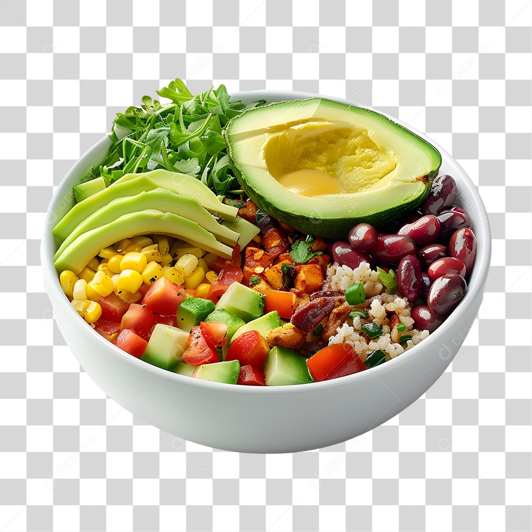 Vasilha com Abacate PNG Transparente