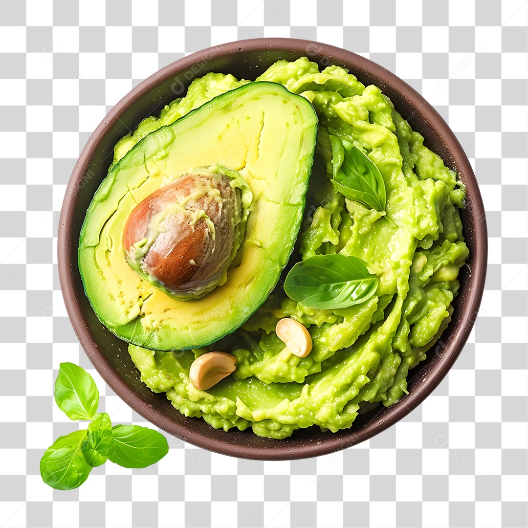 Vasilha com Abacate PNG Transparente