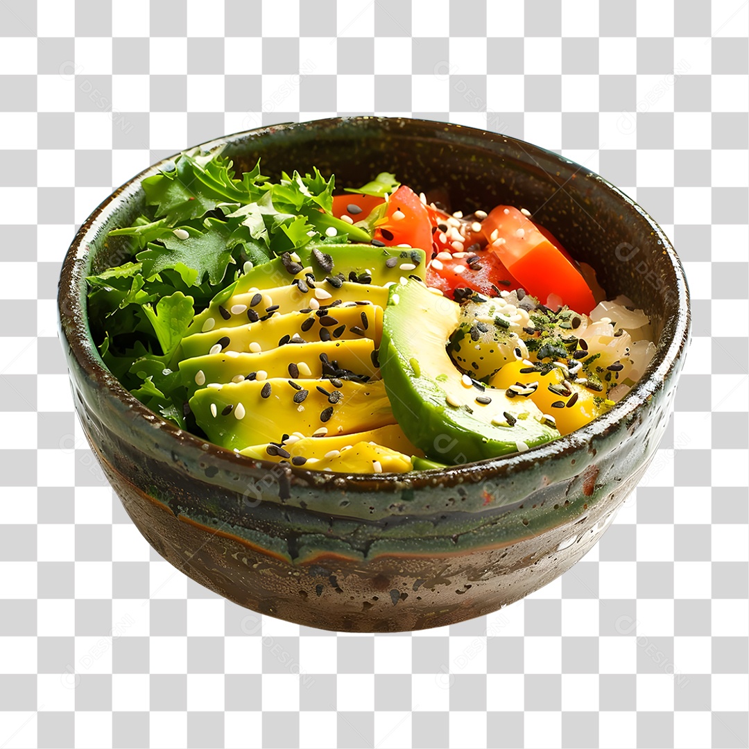 Vasilha com Abacate PNG Transparente