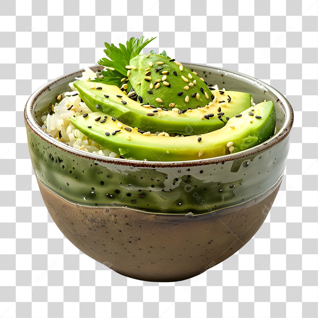 Vasilha com Abacate PNG Transparente