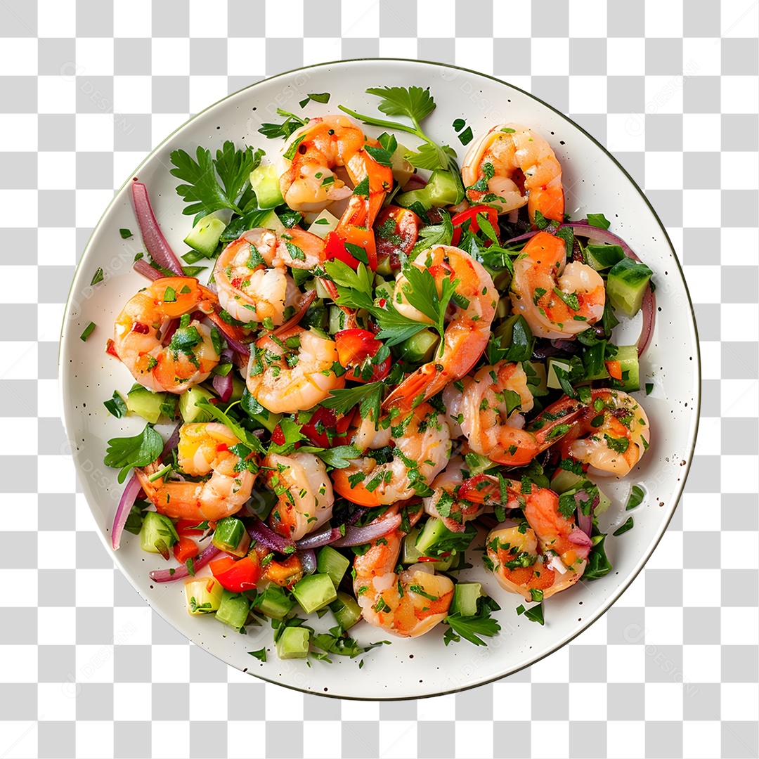 Prato com Camarões PNG Transparente