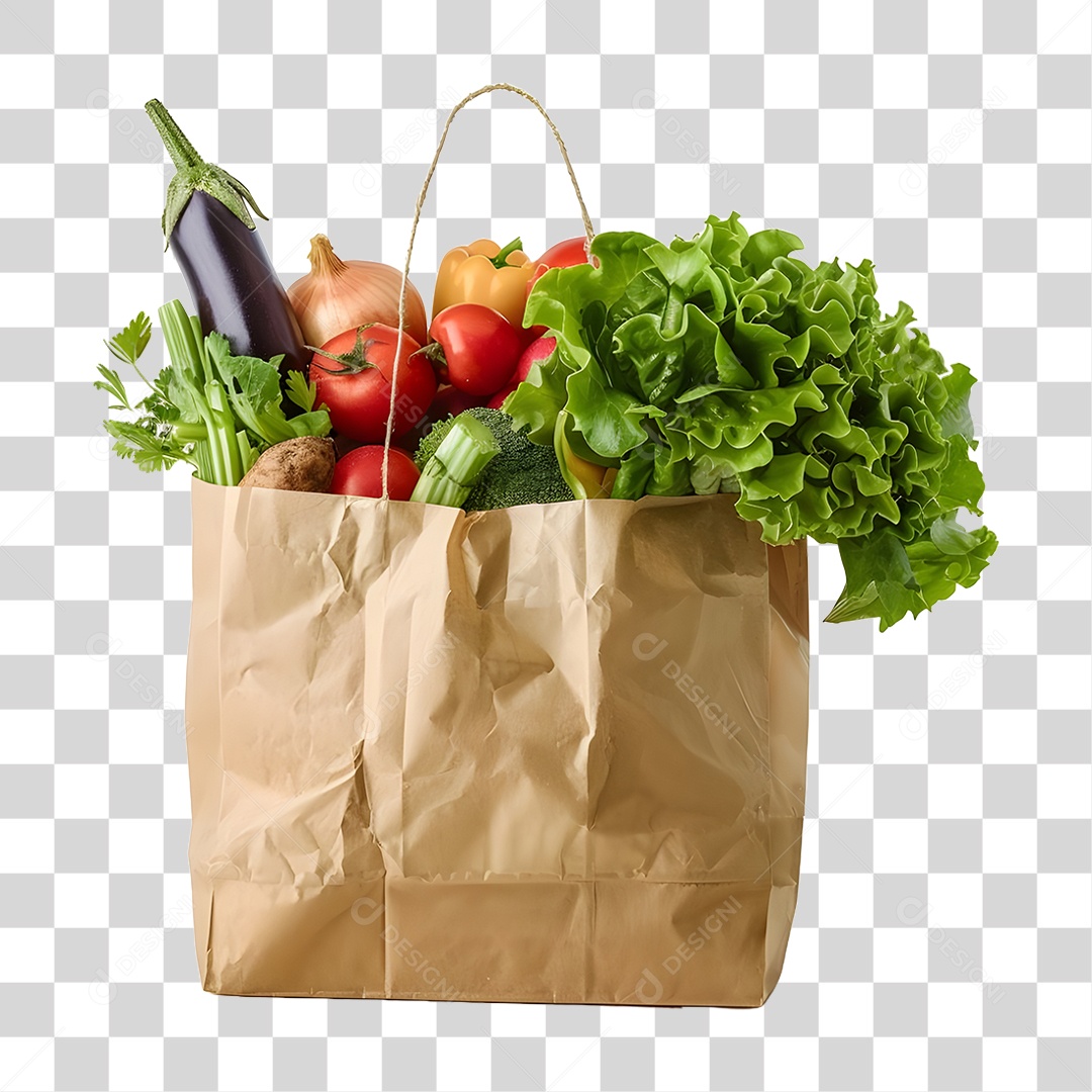 Sacola de Verduras PNG Transparente