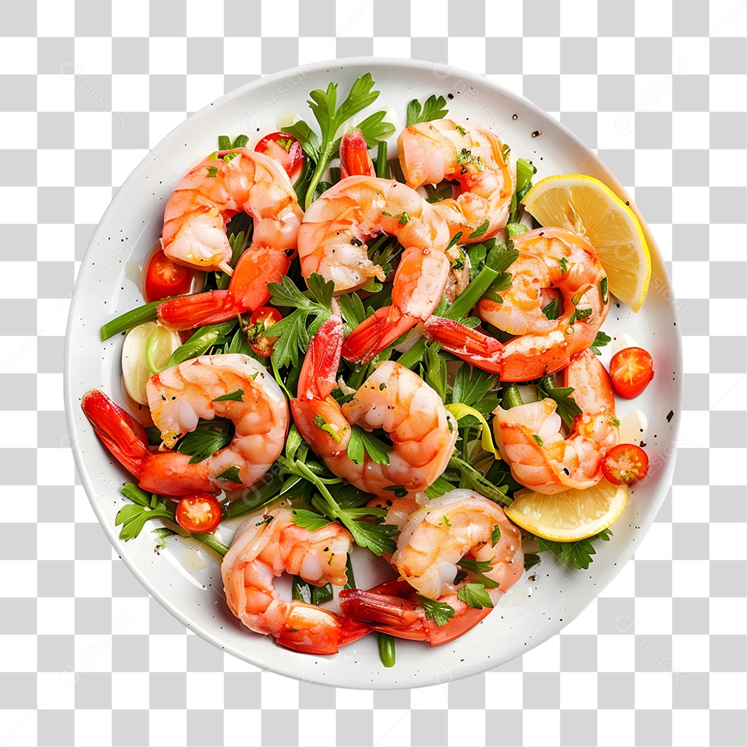 Prato com Camarões PNG Transparente