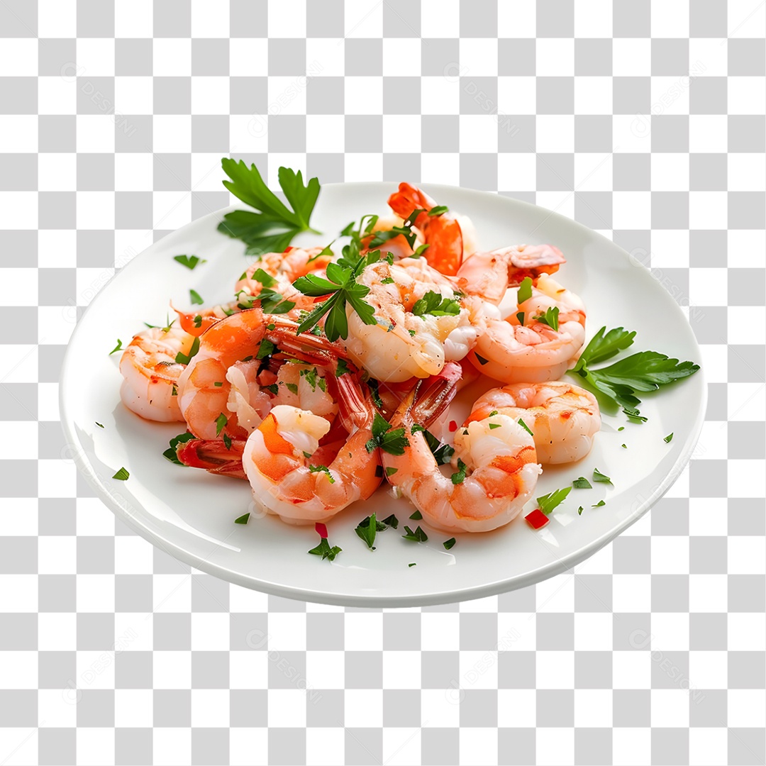 Prato com Camarões PNG Transparente