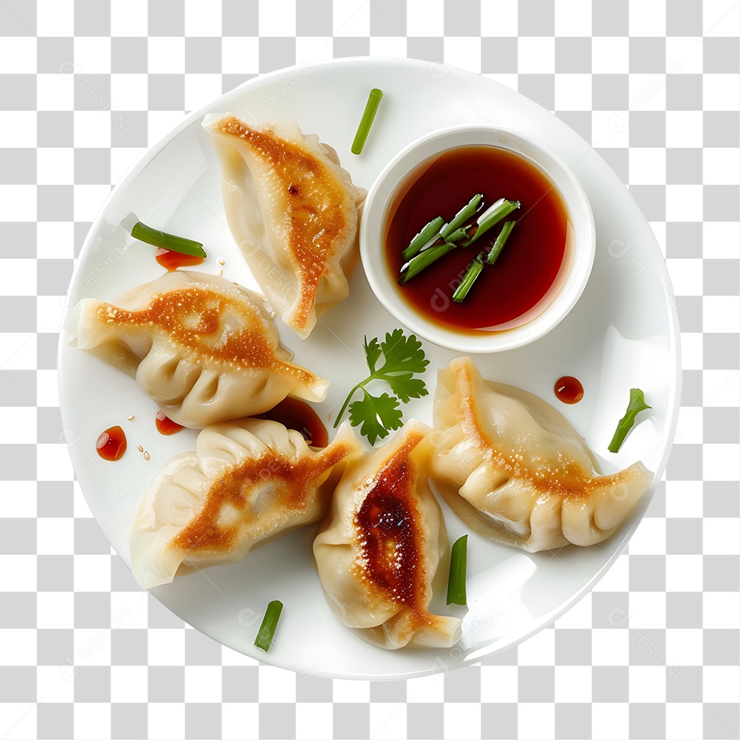 Prato com Bolinhos e Molho PNG Transparente