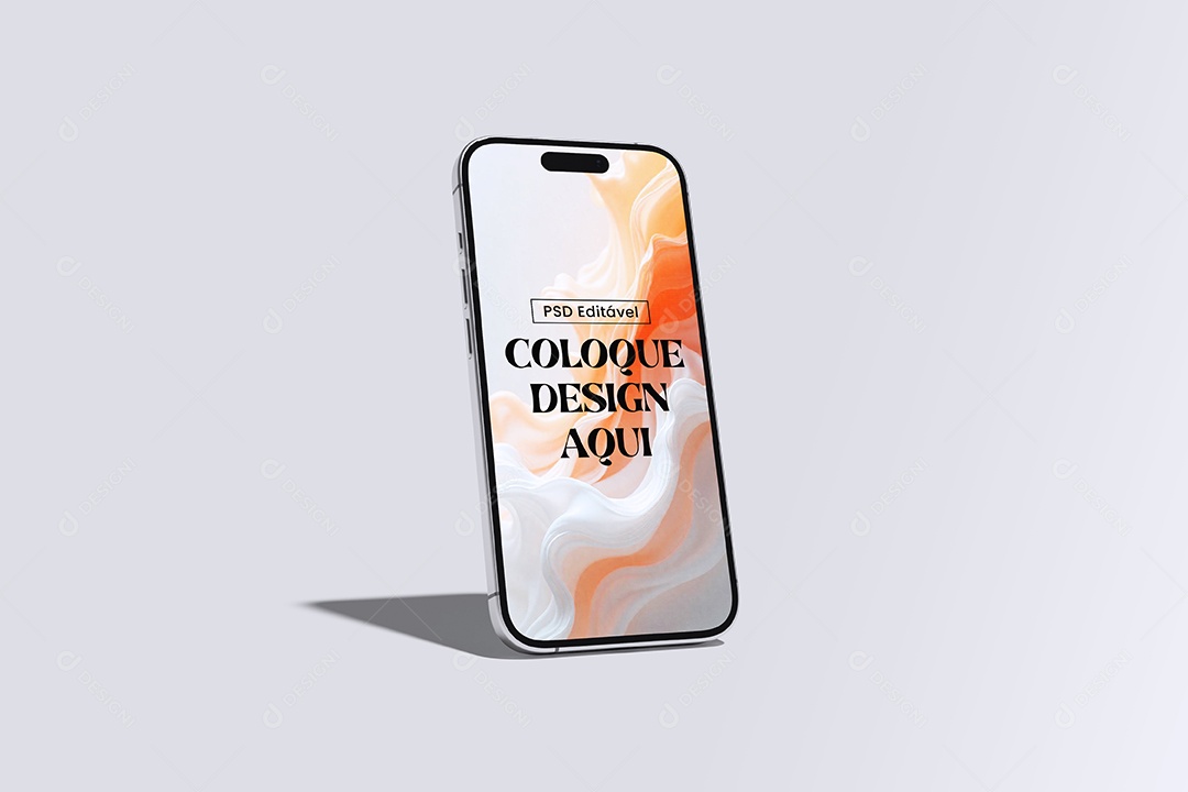 Mockup de Celular de Frente Inclinado PSD Editável