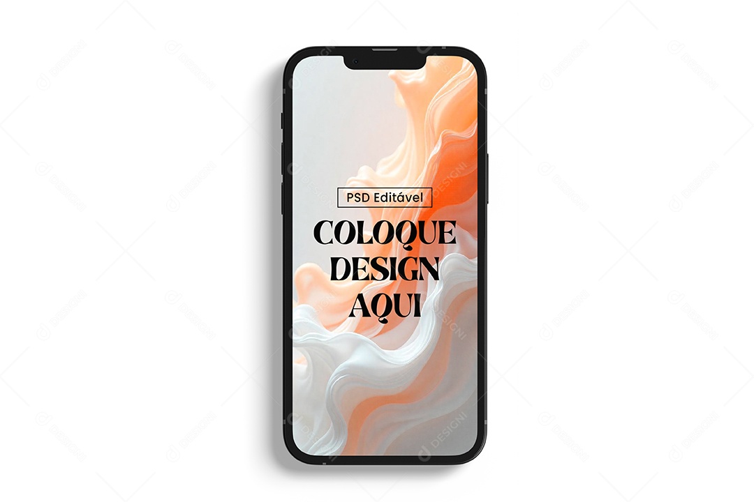Mockup de Celular de Frente Deitado PSD Editável