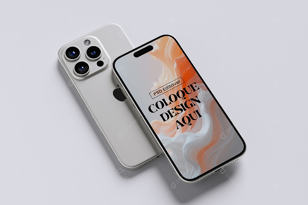 Mockup de Celular de Frente Deitado PSD Editável