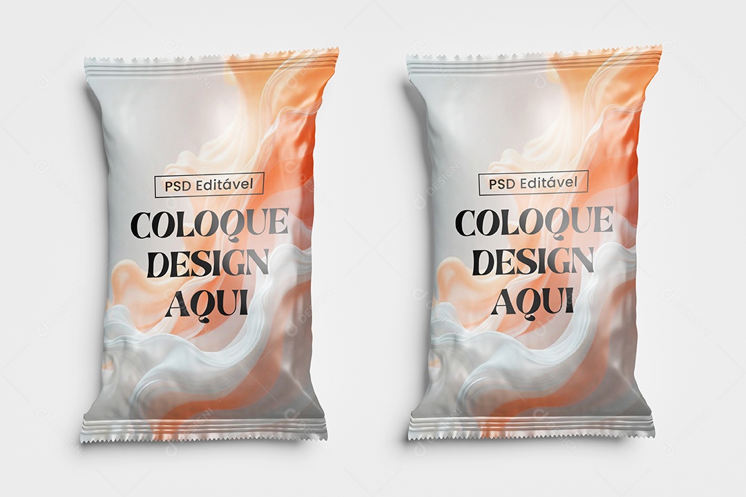 Mockup Embalagem de Duas Balas PSD Editavel