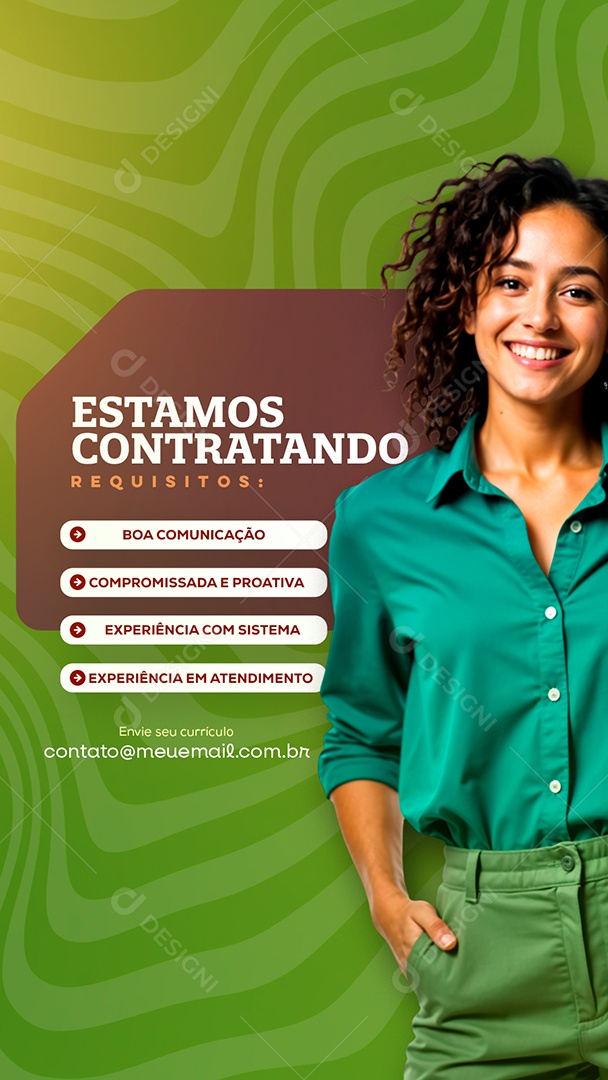 Story Estamos Contratando Social Media PSD Editável