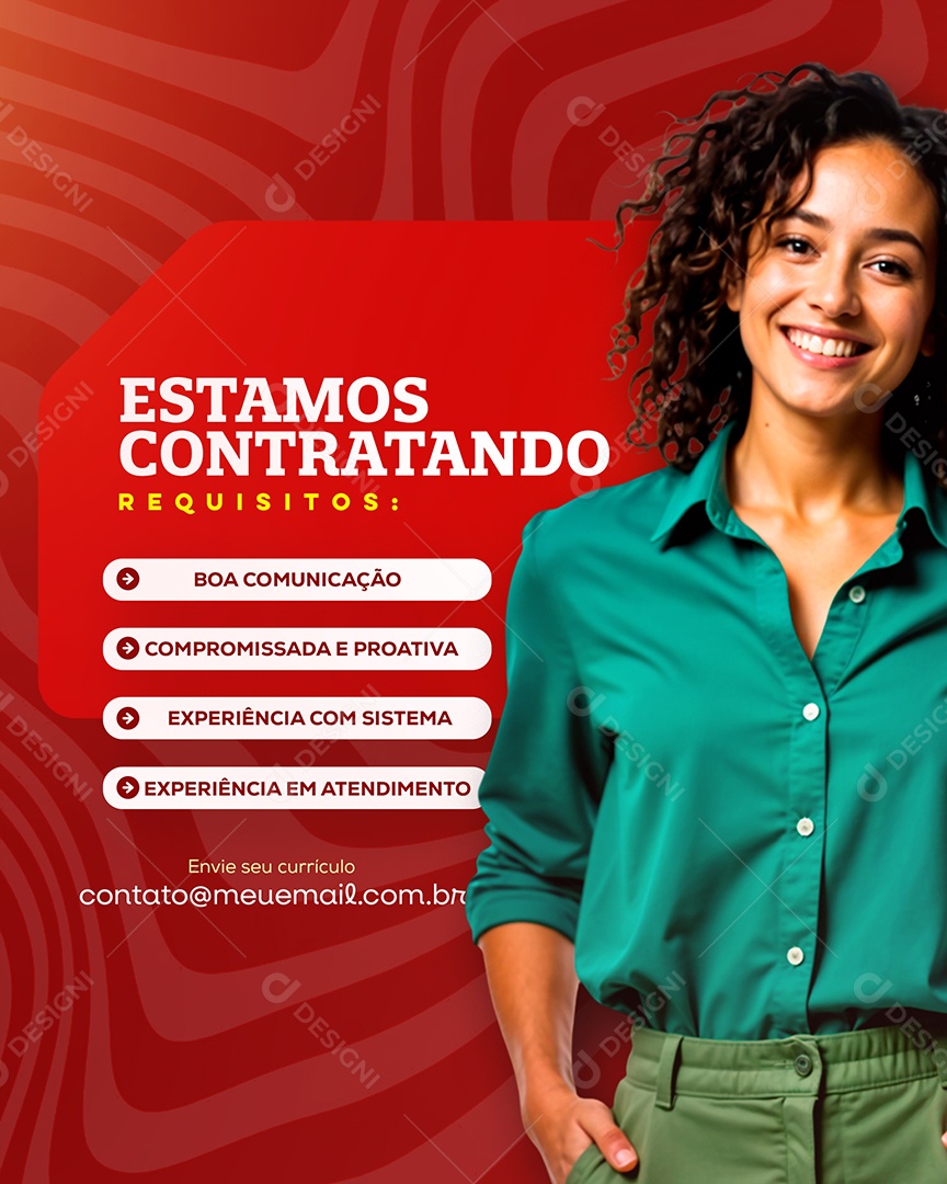 Estamos Contratando Social Media PSD Editável