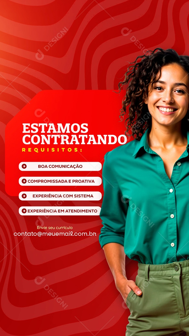 Story Estamos Contratando Social Media PSD Editável