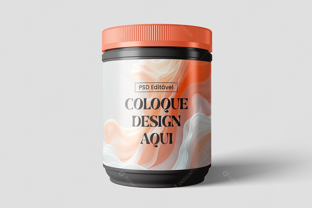 Mockup de Recipiente Plástico PSD Editável