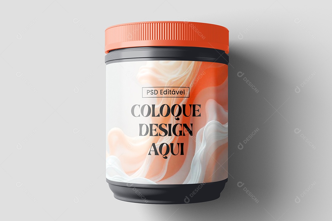 Mockup de Recipiente Plástico PSD Editável