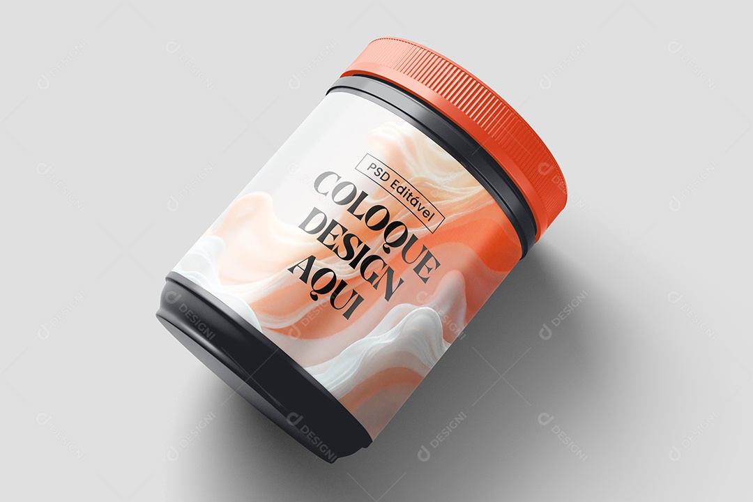 Mockup de Recipiente Plástico PSD Editável