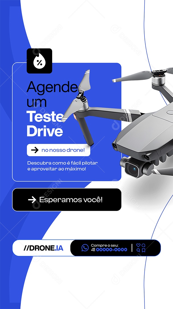 Story Loja de Drones Agende Um Teste Drive Social Media PSD Editável
