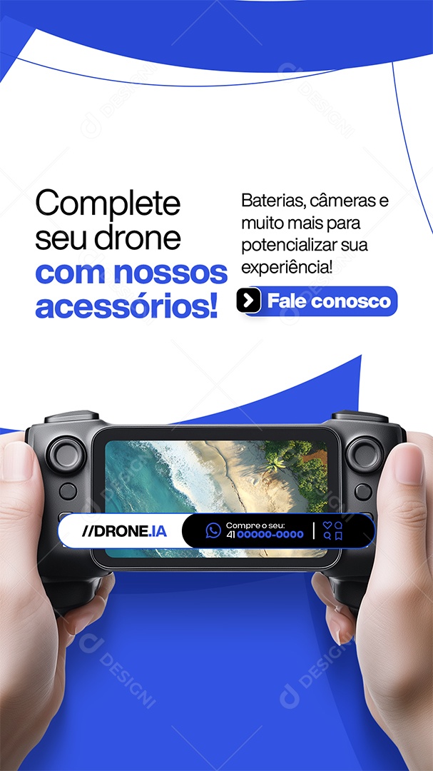 Story Loja de Drones Complete seu Drone Com Nossos Acessórios Social Media PSD Editável